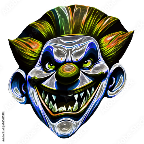 Payaso terror trazo amarillo.