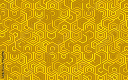 geometric polygon gold seamless pattern for background