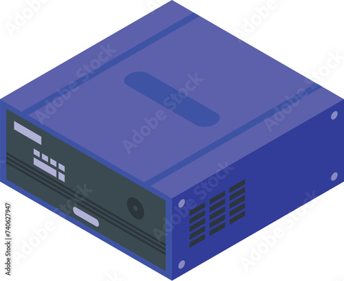 Blue color inverter icon isometric vector. Generator battery. Storage electric