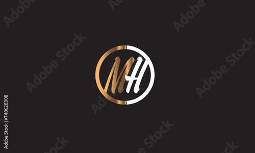 MH, HM, M , H , Abstract Letters Logo Monogram	