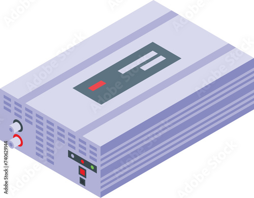 Steel inverter icon isometric vector. House power energy. Source vitality
