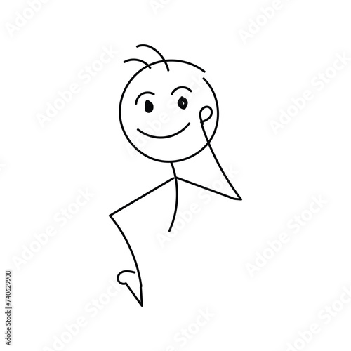 Funny Stick figure hand drawn style for print or use as poster, card, flyer, tattoo or T Shirt design