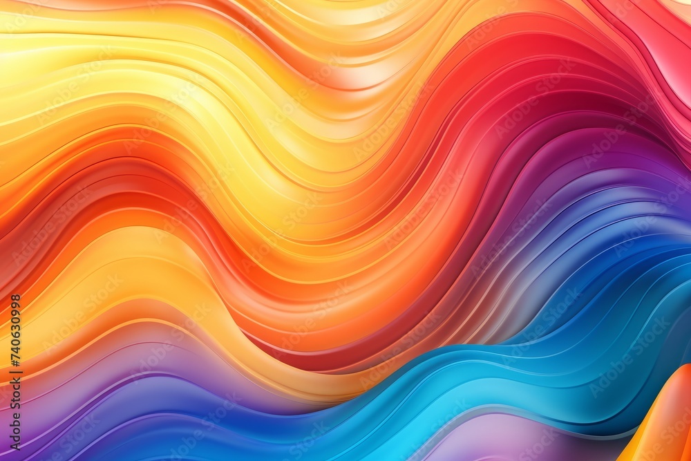Fototapeta premium A Kaleidoscope of Liquid Color Waves, Forming a Dynamic and Lively Background with a Rich Palette, Generative AI