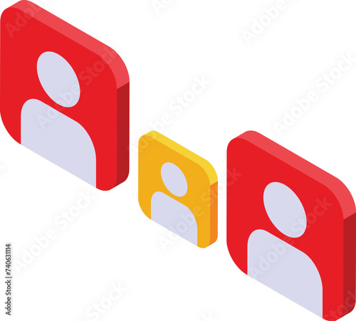 Family online care control icon isometric vector. Internet safety. Media online safe