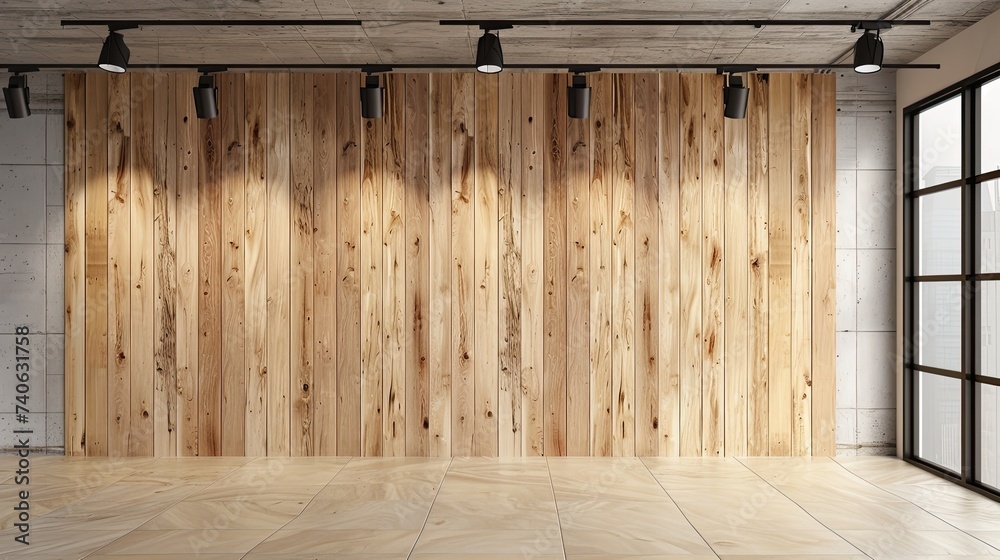 Photograph a polished beech wood backdrop, featuring a light and airy ...
