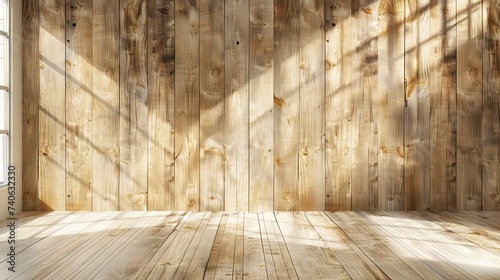 Photograph a polished beech wood backdrop, featuring a light and airy finish that adds a touch of brightness to the image photo