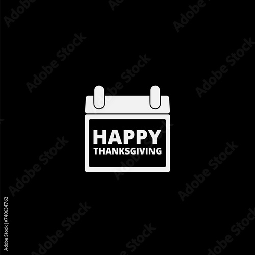 Thanksgiving day icon isolated on black background 