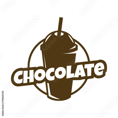 Chocolate drink logo icon concept illustration