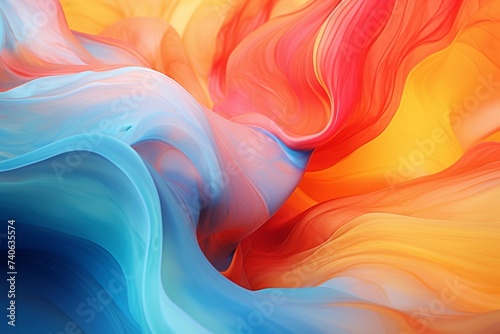 Energetic and Vibrant Waves of Liquid Color, Blending Seamlessly to Form a Visually Striking Backdrop, Generative AI 