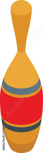 Game skittles icon isometric vector. Ball target success. Pin strike equipment
