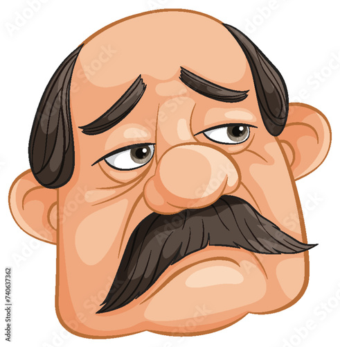 Vector illustration of a displeased elderly man