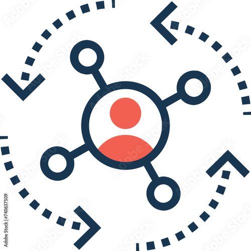 Flat icon denoting interaction 