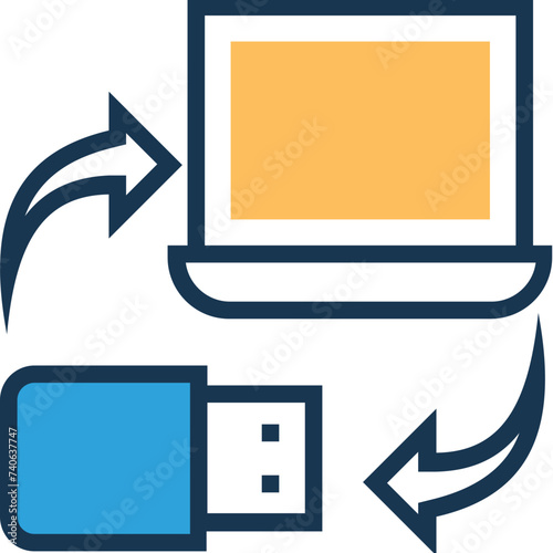 An icon of data sync flat design 