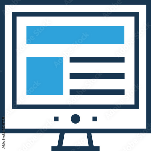 An icon of web design flat design 