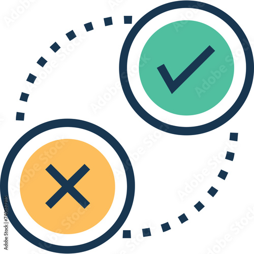 Icon of pros and cons flat vector 