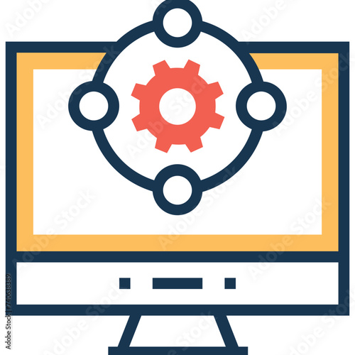 Flat icon denoting a project review 