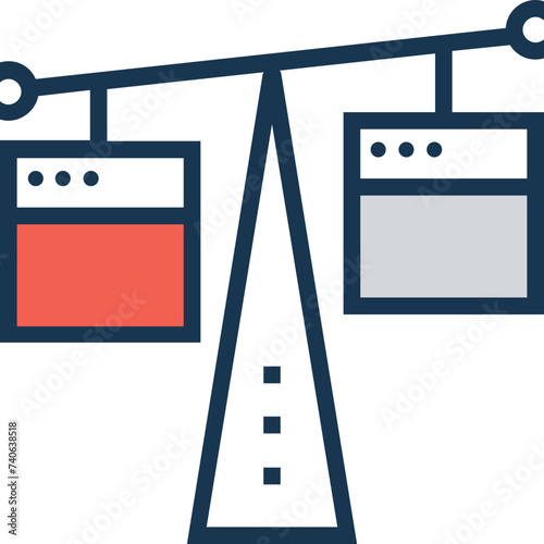 Flat editable icon of comparison 