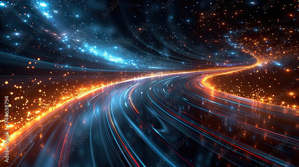 Naklejka premium turquoise light speed, speed effect movement glaussian