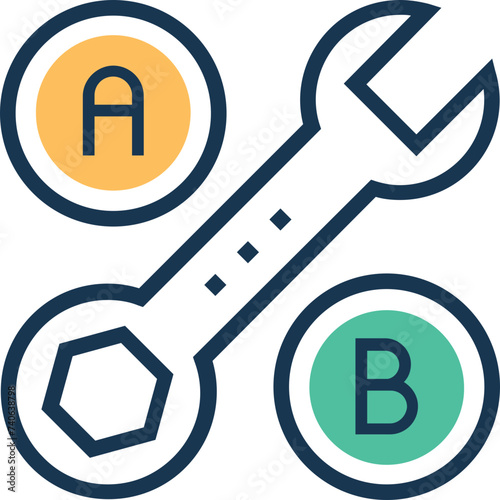 An ab testing flat editable icon