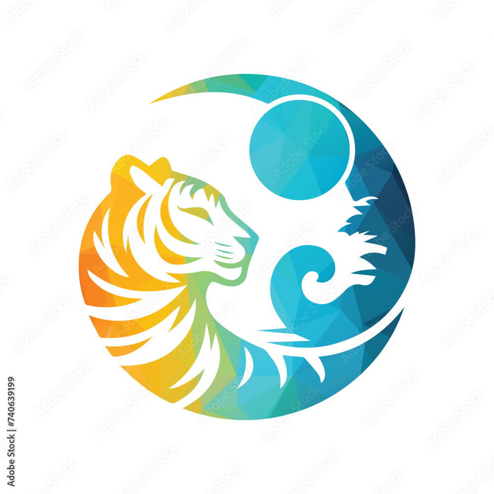 Roaring tiger logo design vector illustration Roaring tiger logo design vector illustration
