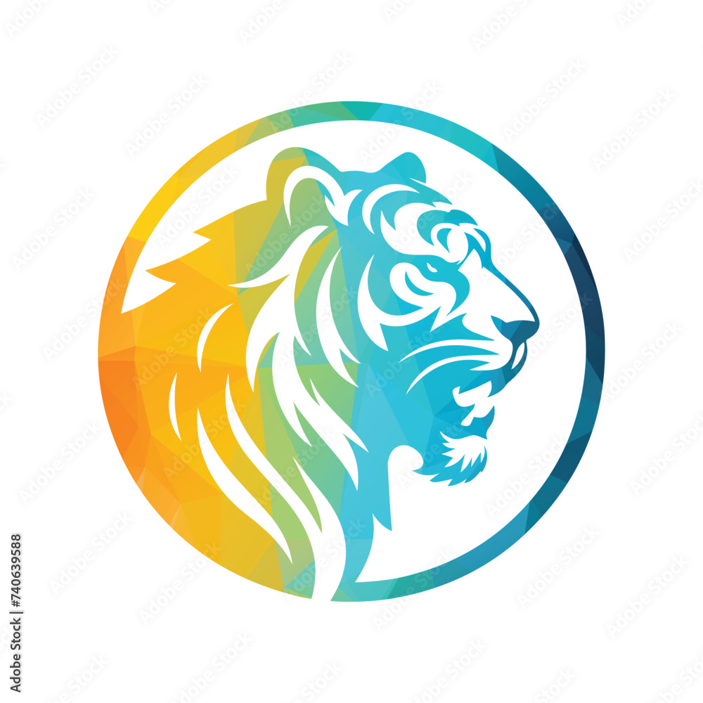 Naklejka premium Roaring tiger logo design vector illustration