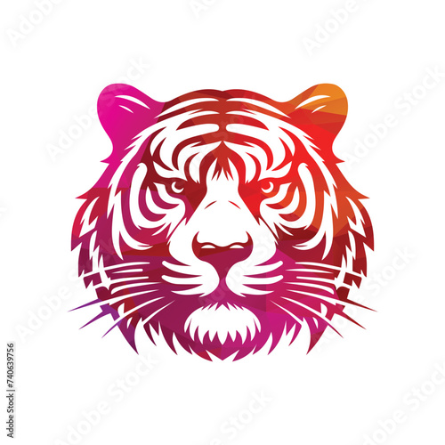 Roaring tiger logo design vector illustration