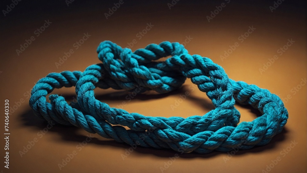 rope knot on blue background