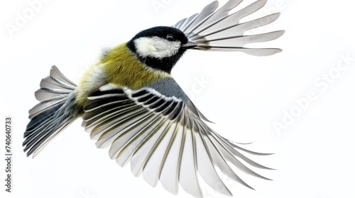 Bird flying with open wings