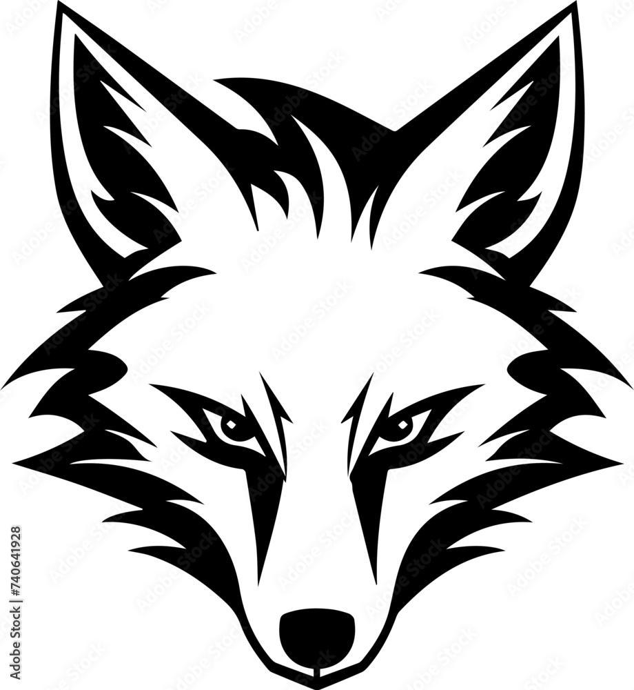 Vector illustration of an angry fox head, crafted in a minimalist style, perfect for logos and branding. Vector illustration of an angry fox head, crafted in a minimalist style, perfect for logos and branding.