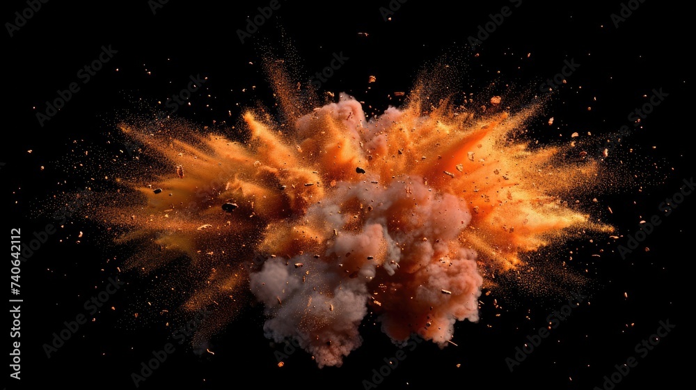 Explosion with dark background, abstract, texture for backgrounds, Generative AI Explosion with dark background, abstract, texture for backgrounds, Generative AI