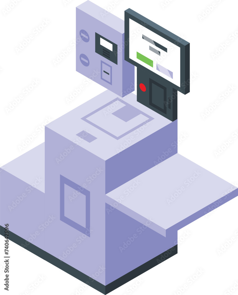 Payment scanner icon isometric vector. Device space. Monitor machine Payment scanner icon isometric vector. Device space. Monitor machine