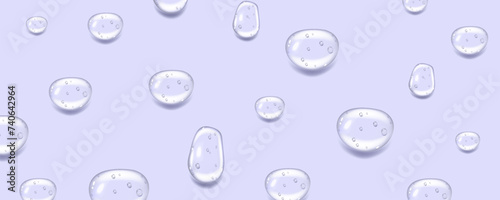 Liquid blue wet drops of gel or collagen.Spilled puddles of cosmetic serum or water. Round clean swatch of essence lotion or jelly for skin care.Beauty background with oil drops.