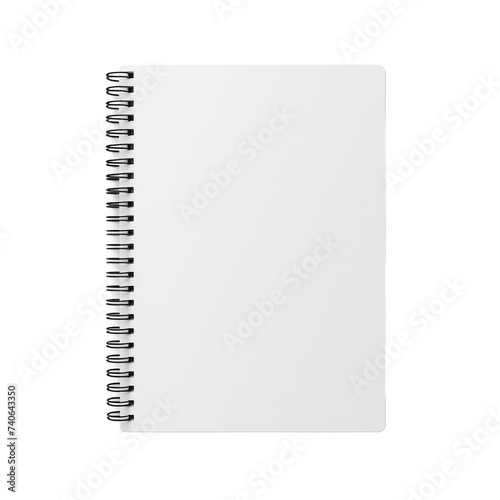 Notebook with pen for art work isolated on transparent background
