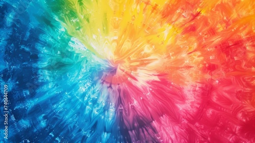 A vibrant tie-dye texture background with a burst of rainbow colors  symbolizing freedom and creativity.