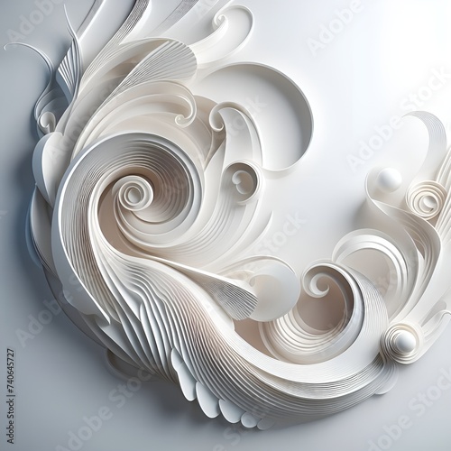 cosmetic smears cream texture Beautiful abstract background. White fabric twisted in a spiral shape Luxury Unveiled: A Masterpiece on Pristine White Background 