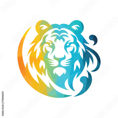 Roaring tiger logo design vector illustration