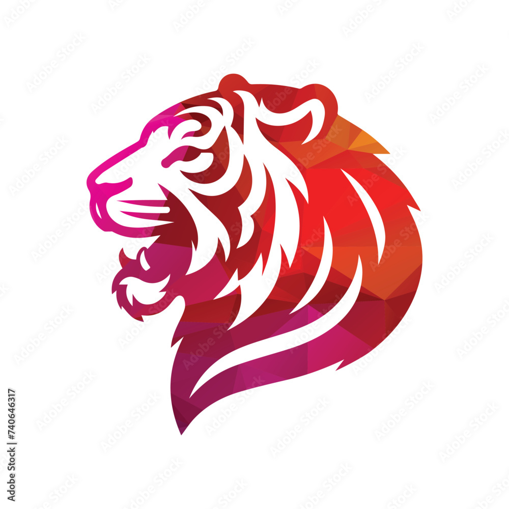 Fototapeta premium Roaring tiger logo design vector illustration