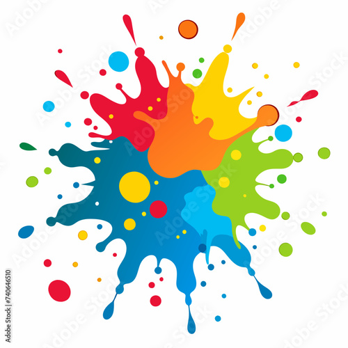 colorful ink splashes
