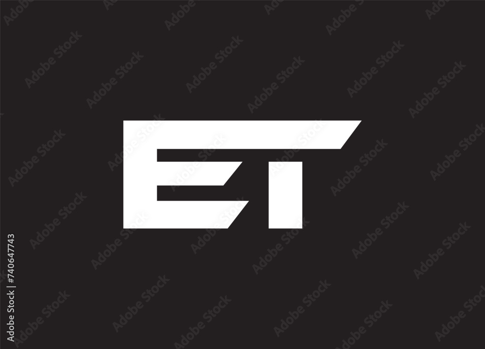 Abstract icon letters E and T in the drop. Abstract icon letters E and T in the drop.