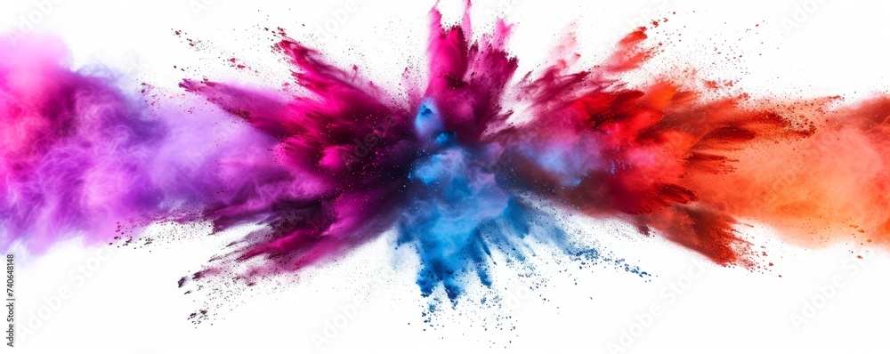 explosion of colorful colors, holi. - obrazy, fototapety, plakaty 