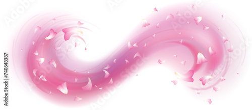 Pink fragrance wind swirl with flower petals