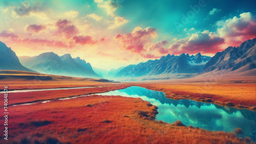 sunset over the mountains