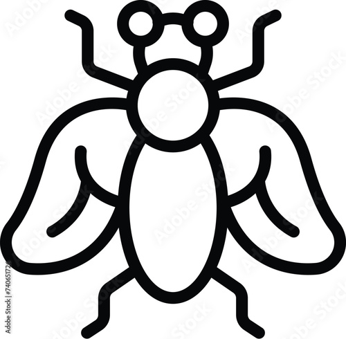 Tsetse wings icon outline vector. House insect disease. Engraved slender