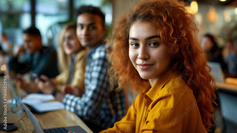 Professional Casual Meeting, Diverse Group Discussion, Work Environment, Woman Using Smartphone, Man Using Laptop, Engagement in Professional Setting Professional Casual Meeting, Diverse Group Discussion, Work Environment, Woman Using Smartphone, Man Using Laptop, Engagement in Professional Setting