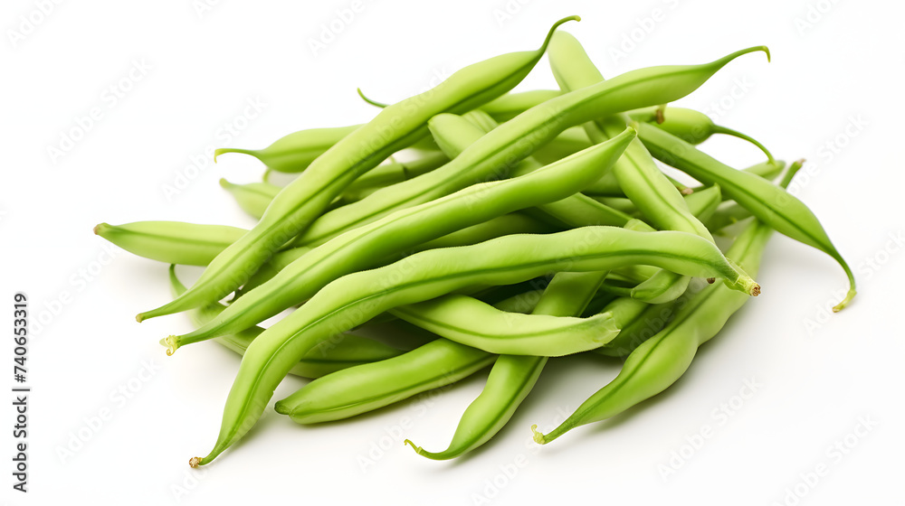 Green beans on white background Green beans on white background