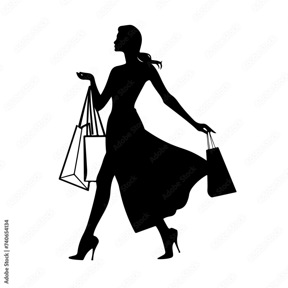 woman and shopping bags Silhouette