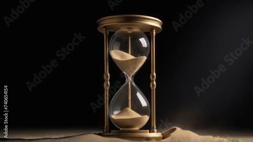 stunning sand timer in isolated background. 4k hourglass illustration. 