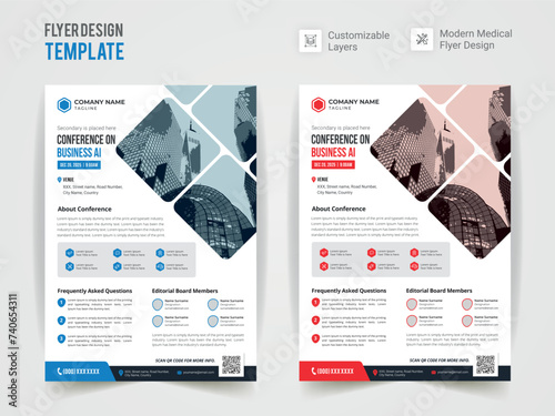 Modern Business Conference Flyer Design Editable Template