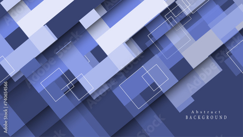 Abstract technology modern blue square geometric pattern background. Vector graphic illustration.