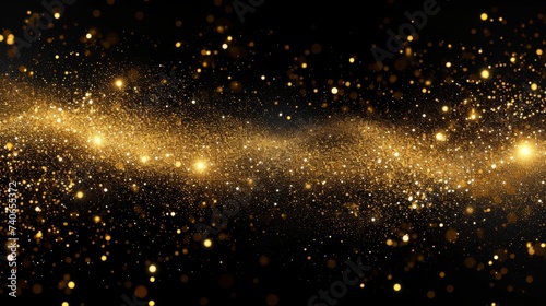 Golden Glitter Sparkle on a Sleek Black Background